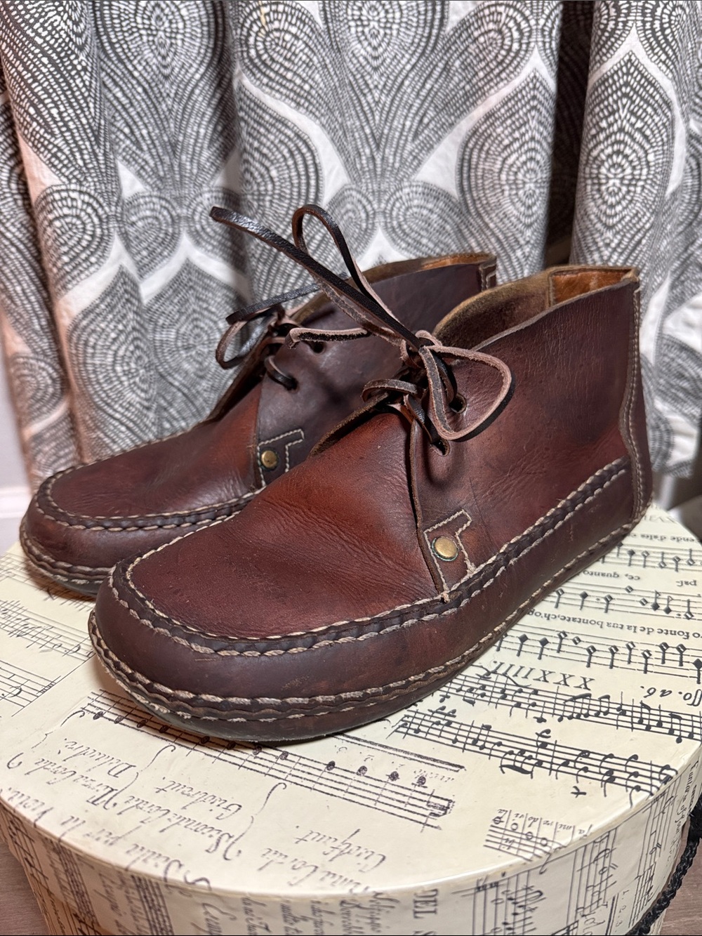 Vintage Rockport Casuals Brown Leather Moc Toe Chukka Boots - Men's Size 8.5